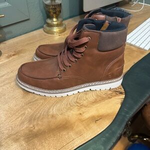 Alesbury Men's Brown Leather Boots 9.5